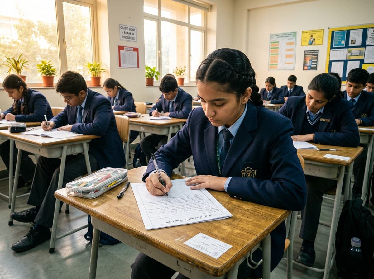 Students writing a pen-and-paper examination